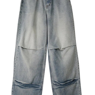 Teenger shirring pleated detail wide denim pants