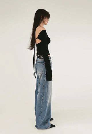 Sensual fleece base soft round U-neck long-sleeved basic tee