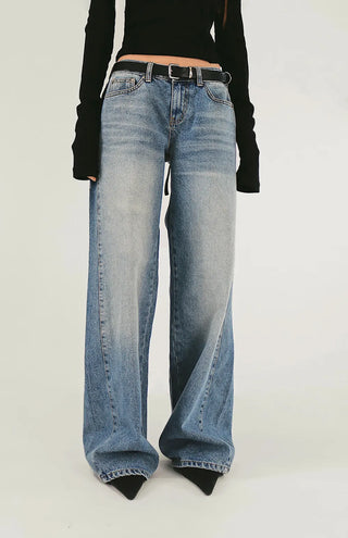 Sensual fleece base soft round U-neck long-sleeved basic tee