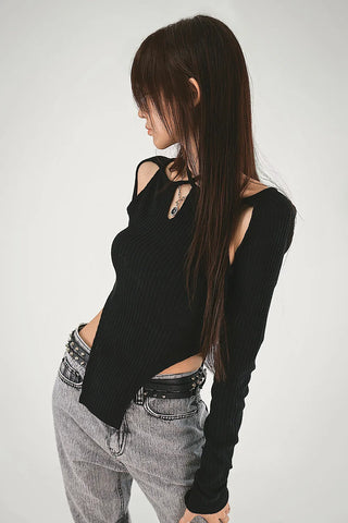 Double Stud Eyelet Buckle Slim Belt