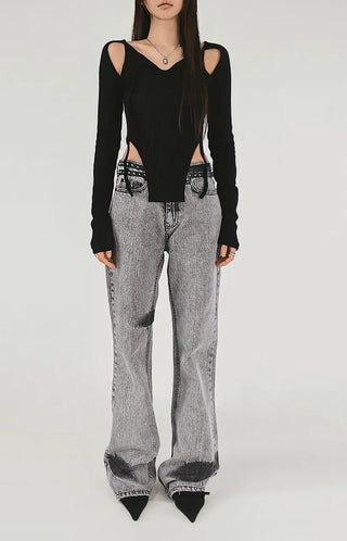 Double Stud Eyelet Buckle Slim Belt