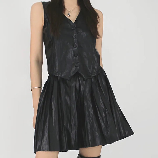 Unique cut-out beaded leather vest