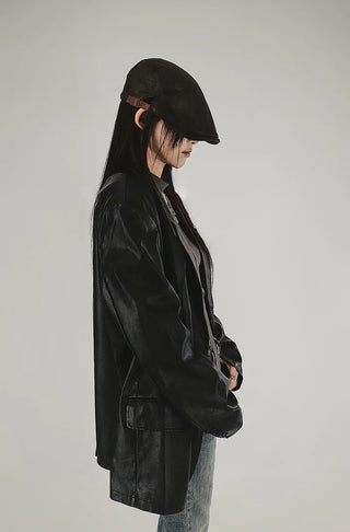 BLACK TO CARGO POCKET CURVED WIDE PANTS