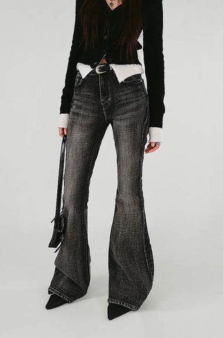 KUY BLACK LAYERED V-NECK KNIT CARDIGAN