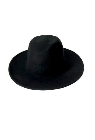 100% WOOL BLACK FEDORA
