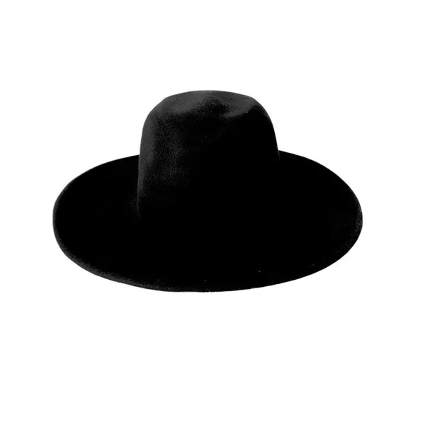 100% WOOL BLACK FEDORA