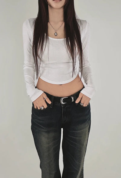 JENNY BASE SOFT ROUNDY CROP TEE