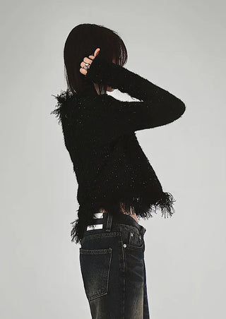 Robin Tweed Surgery Damage Bolero Knit Cardigan