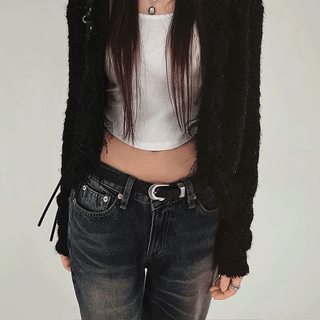 Robin Tweed Surgery Damage Bolero Knit Cardigan