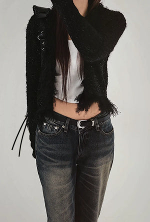 Robin Tweed Surgery Damage Bolero Knit Cardigan