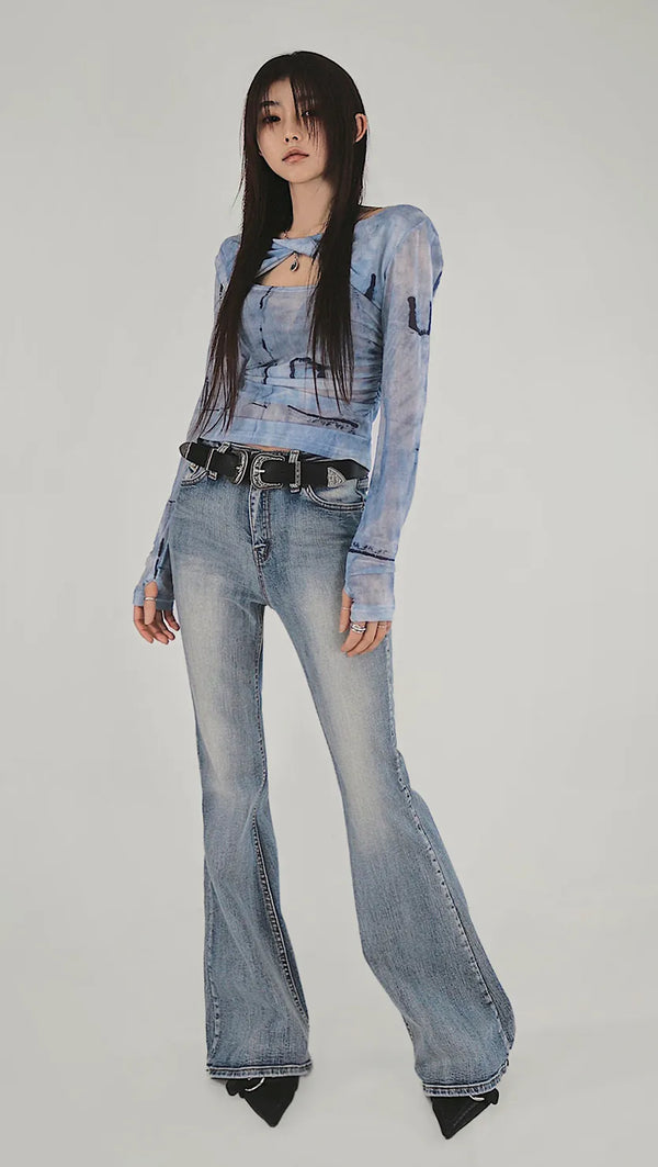 DEAN SOFT WASHING SLIM FIT LIGHT BLUE BOOTCUT JEANS