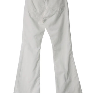 New Basic Rivet Cotton Slim Wide Semi Bootcut Pants