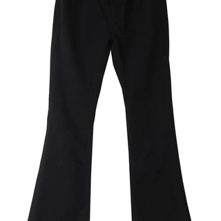 New Basic Rivet Cotton Slim Wide Semi Bootcut Pants