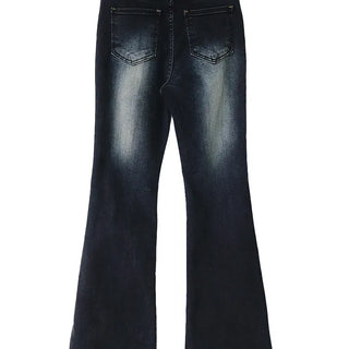 TAB DARK BLUE WASHED DENIM SLIM FIT BOOTCUT JEANS