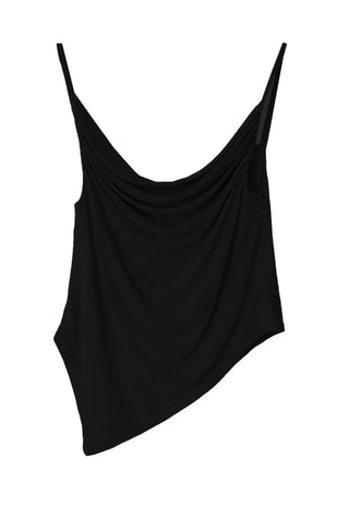 Skin Nudi Drape Unbalanced Sleeveless Cardigan Set