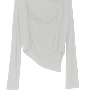 Skin Nudi Drape Unbalanced Sleeveless Cardigan Set