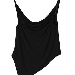 Skin Nudi Drape Unbalanced Sleeveless Cardigan Set