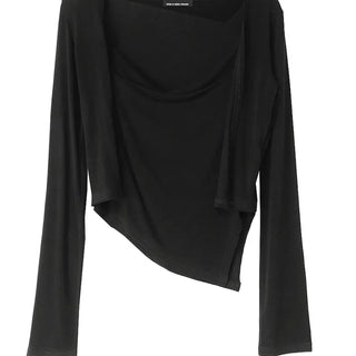 Skin Nudi Drape Unbalanced Sleeveless Cardigan Set