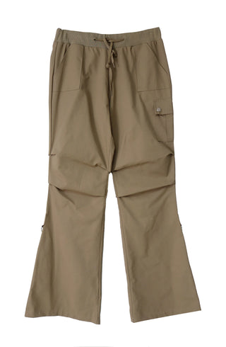 Ringdy Low Shirring Semi-Bootcut Banding Cargo Pants