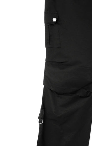 Ringdy Low Shirring Semi-Bootcut Banding Cargo Pants