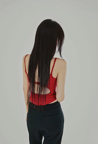LARA CAP U-NECK BACKLESS CROPPED SLEEVELESS TOP Cropped sleeveless top