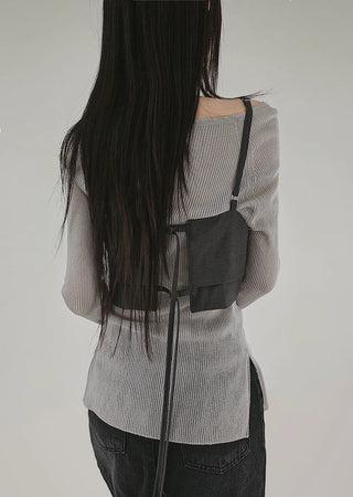 ER BUSTIER BACK EYELET LAYERED VEST