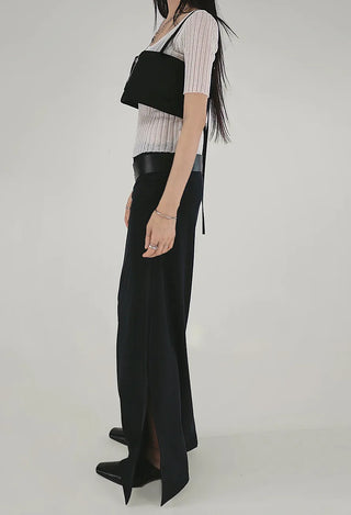 ER BUSTIER BACK EYELET LAYERED VEST
