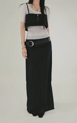 ER BUSTIER BACK EYELET LAYERED VEST
