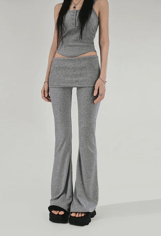 WRAP LOWRISE SLIM BOOTCUT BANDED PANTS