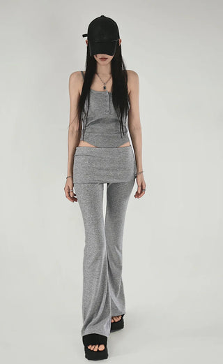 WRAP LOWRISE SLIM BOOTCUT BANDED PANTS