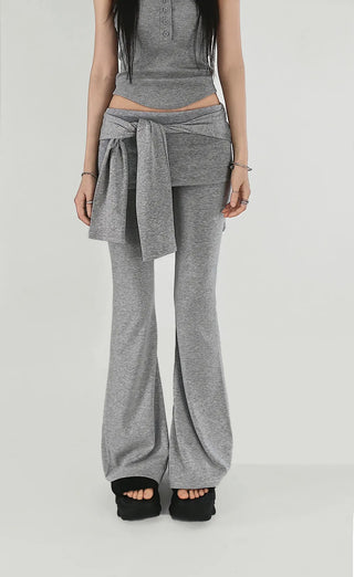 WRAP LOWRISE SLIM BOOTCUT BANDED PANTS