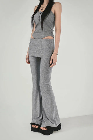 WRAP LOWRISE SLIM BOOTCUT BANDED PANTS