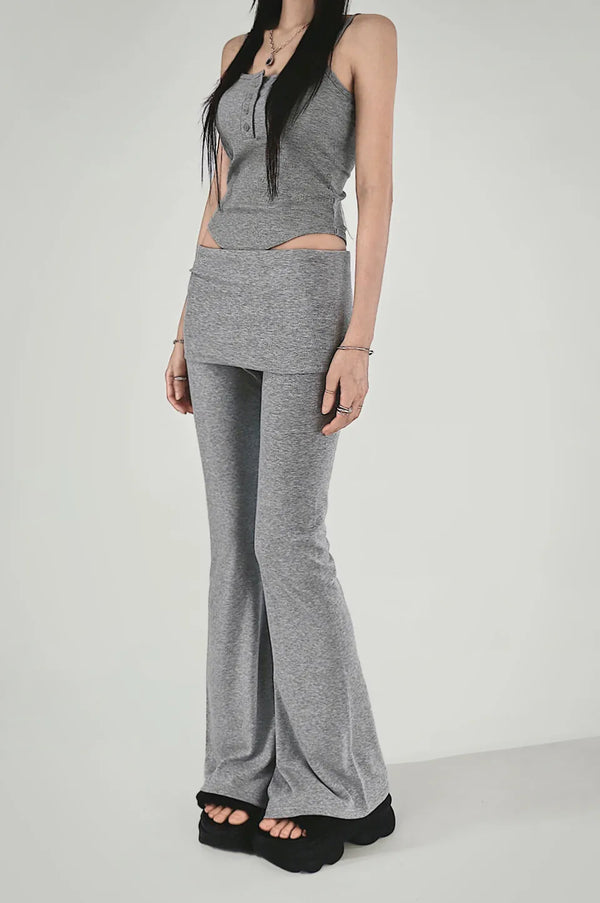 WRAP LOWRISE SLIM BOOTCUT BANDED PANTS