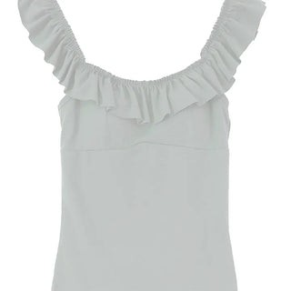 BELBY SQUARE NECK CAP FRILL SLEEVELESS TOP