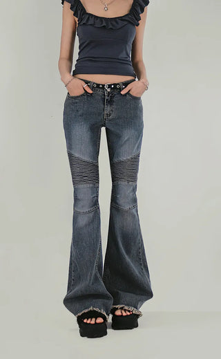 WAIST BANDING SHIRRING SLITS WIDE PANTS