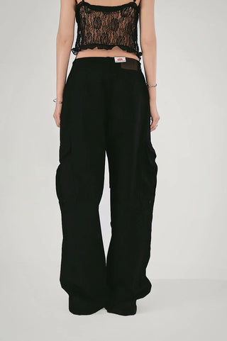 HOLT REAL POCKET DETAIL TUCK WIDE PANTS