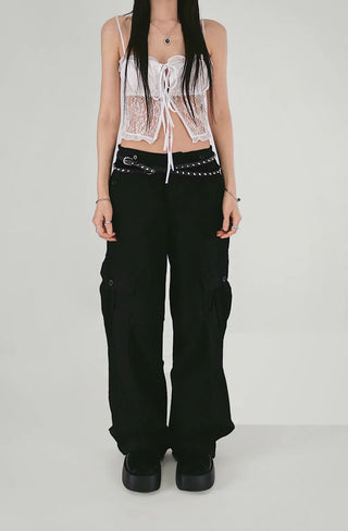 HOLT REAL POCKET DETAIL TUCK WIDE PANTS