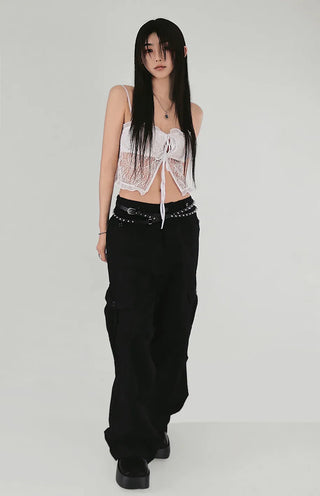 HOLT REAL POCKET DETAIL TUCK WIDE PANTS