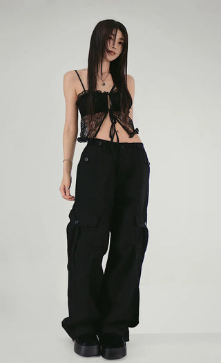 HOLT REAL POCKET DETAIL TUCK WIDE PANTS
