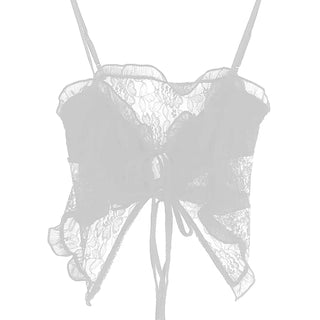 Fly Lace See-Through Open Strap Ribbon Top
