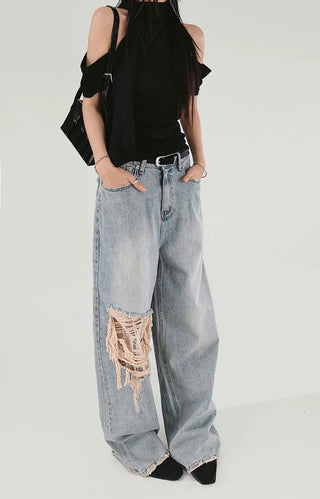 KAI LINEN LOOSE FIT UNBAL SCARF OFF-SHOULDER T