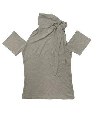 KAI LINEN LOOSE FIT UNBAL SCARF OFF-SHOULDER T