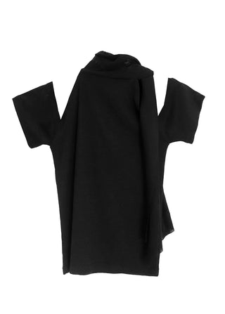 KAI LINEN LOOSE FIT UNBAL SCARF OFF-SHOULDER T