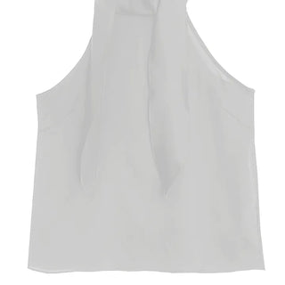 SATIN SCARF LOOSE FIT HALTER NECK SLEEVELESS BLOUSE