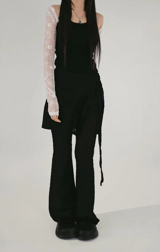 BACK HOLE TWISTHALTE R SLEEVELESS Back hole twist back ribbed halter top