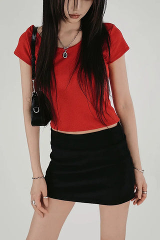 SAINT U-NECK DAILY SHORT SLEEVE T-SHIRT Saint Golji Soft Round U-Neck Daily Short Sleeve T-Shirt