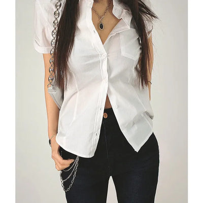 Cara Pocket Waistline Cabra Short Sleeve Shirt