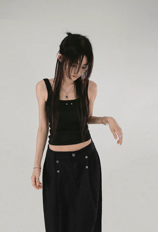 MUMU DOUBLE SNAP PINTUCK LONG SKIRT