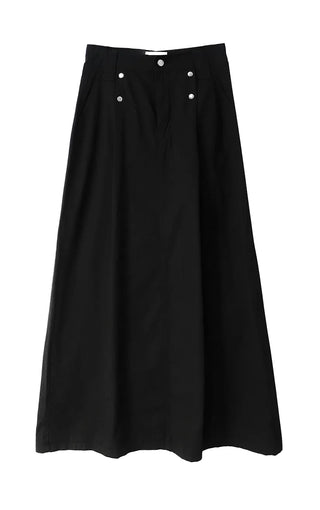 MUMU DOUBLE SNAP PINTUCK LONG SKIRT