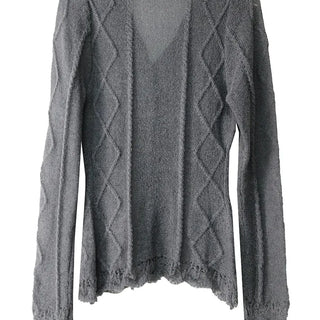 ETHNIC LOOSE FIT LACE FRILL KNIT CARDIGAN